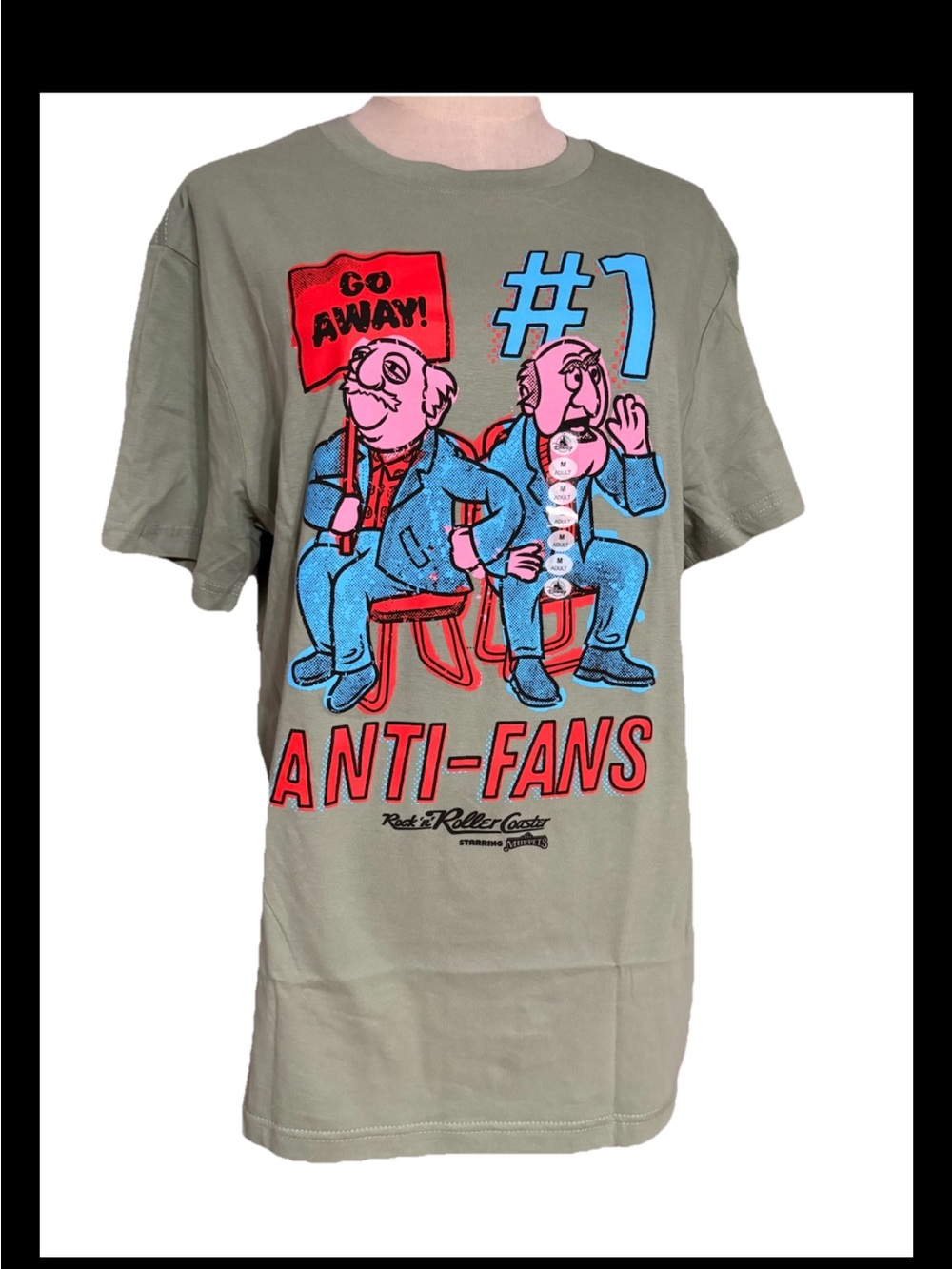 Disney Parks 2026 Medium Muppets Rock ’n Roller Coaster Statler Waldorf T-Shirt.